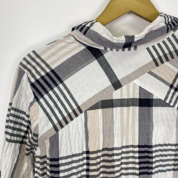 Habitat Plaid Button Down Lagenlook Top - Picture 9 of 10